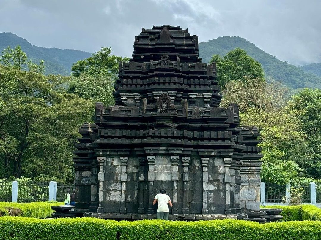 The image shows one of the oldest temples in Goa the Mahadev Temple in Tambdi Surla Goa 