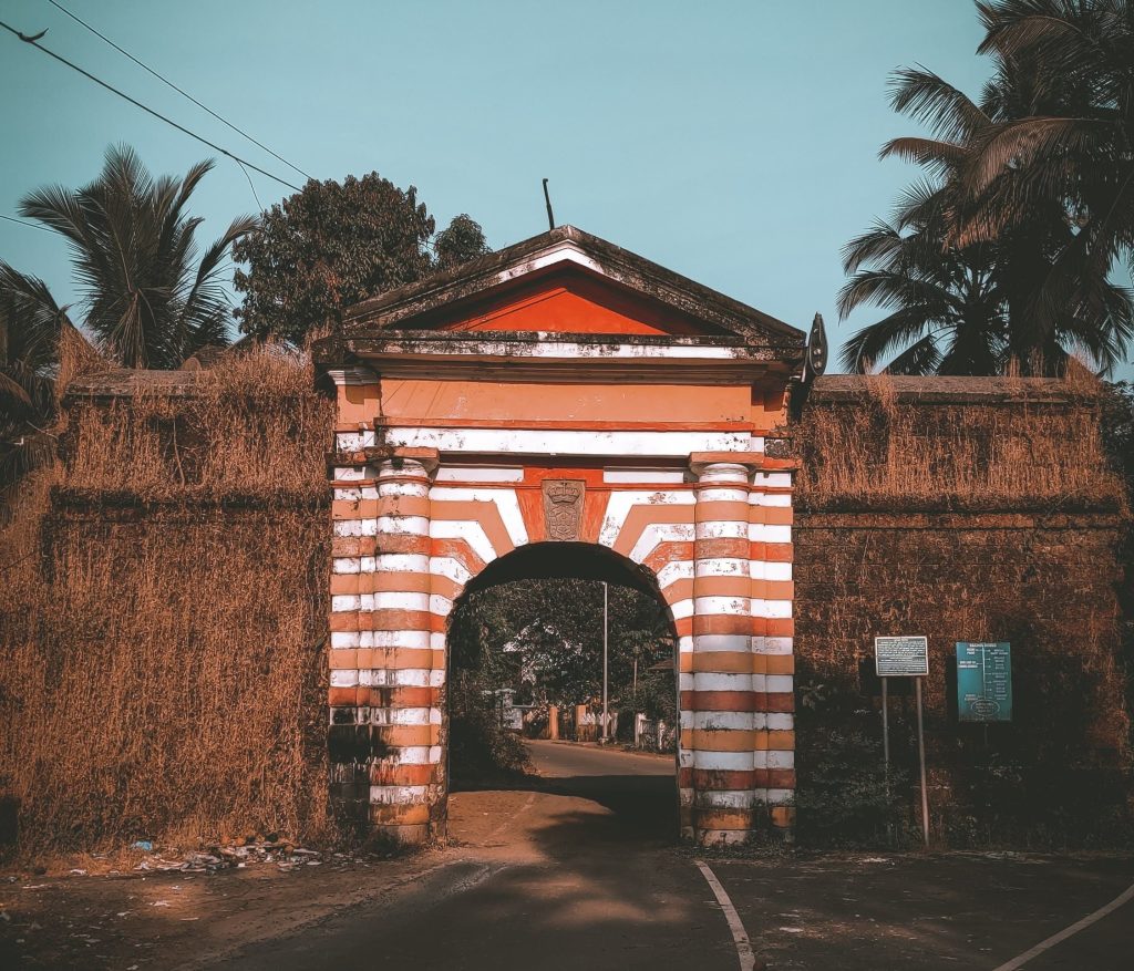 The image shows a famous fort in goa the rachol fort