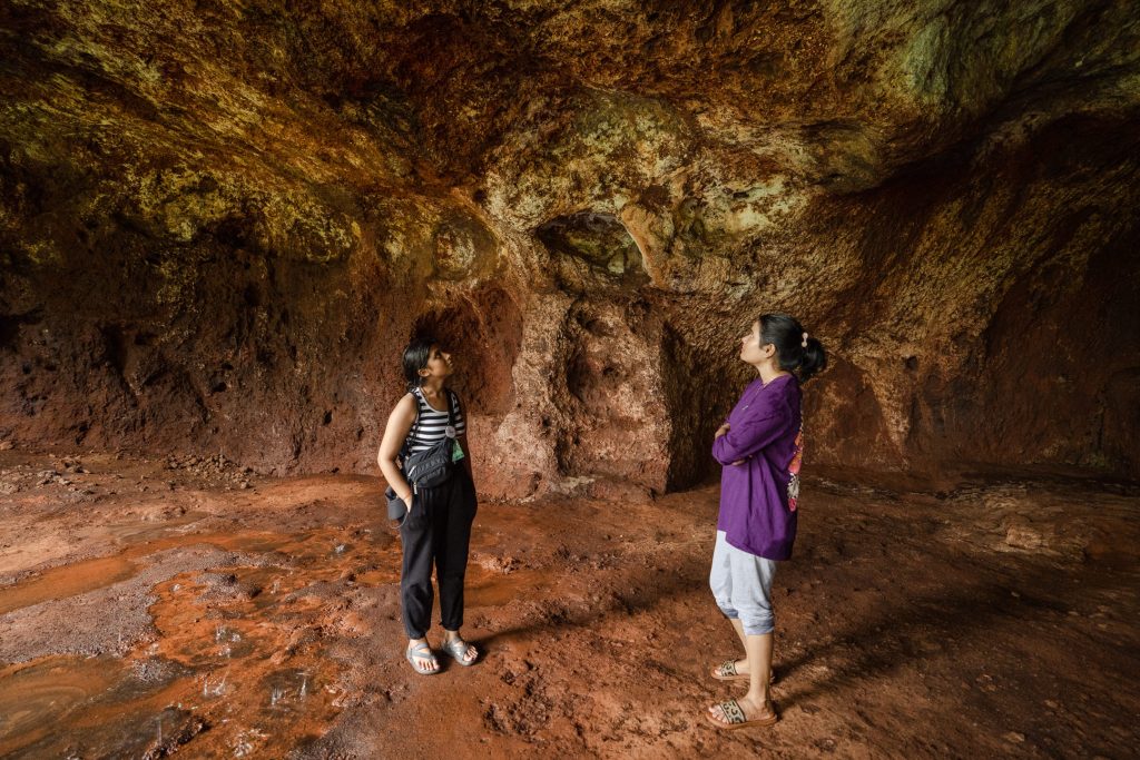 The image shows Rivona caves buddhist caves hidden spots goa forests goa goan hinterlands