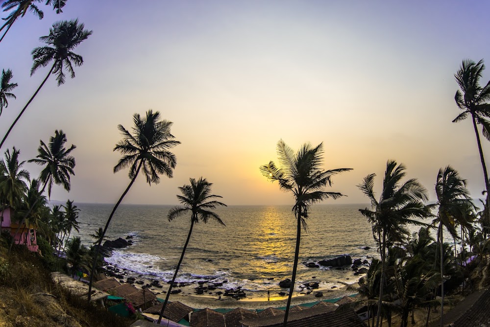 Sunset in Goa at Arambol Mountain