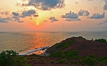 Sunset in Goa at Chapora Fort