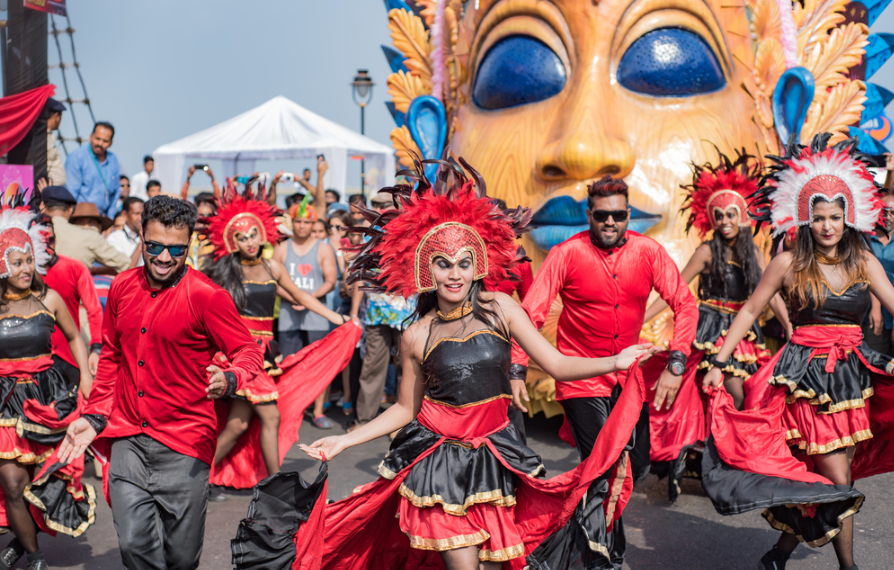 This is a picture showcasing celebration of Carnival in Goa